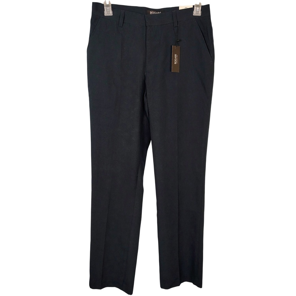 Bogari Mens Black Dress Pants Flat Front‎ Straight Leg 33x32 NWT